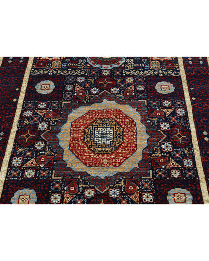 Mamluk 3' 11" X 6' 1" Hand Knotted Wool Rug 3' 11" X 6' 1" (119 X 185) / Blue / Wool