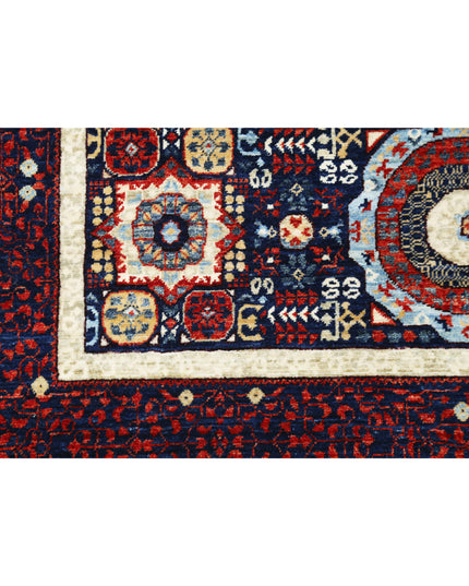 Mamluk 3' 11" X 6' 1" Hand Knotted Wool Rug 3' 11" X 6' 1" (119 X 185) / Blue / Wool