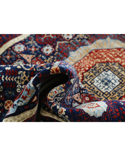 Mamluk 3' 11" X 6' 1" Hand Knotted Wool Rug 3' 11" X 6' 1" (119 X 185) / Blue / Wool