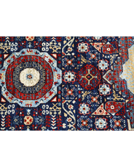 Mamluk 3' 11" X 6' 1" Hand Knotted Wool Rug 3' 11" X 6' 1" (119 X 185) / Blue / Wool