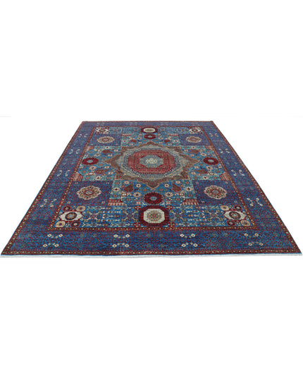 Mamluk 8' 1" X 9' 9" Hand Knotted Wool Rug 8' 1" X 9' 9" (246 X 297) / Blue / Wool