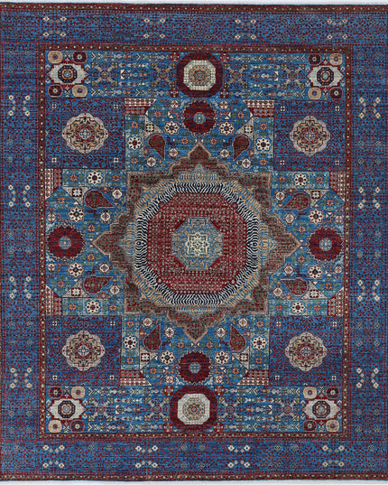 Mamluk 8' 1" X 9' 9" Hand Knotted Wool Rug 8' 1" X 9' 9" (246 X 297) / Blue / Wool