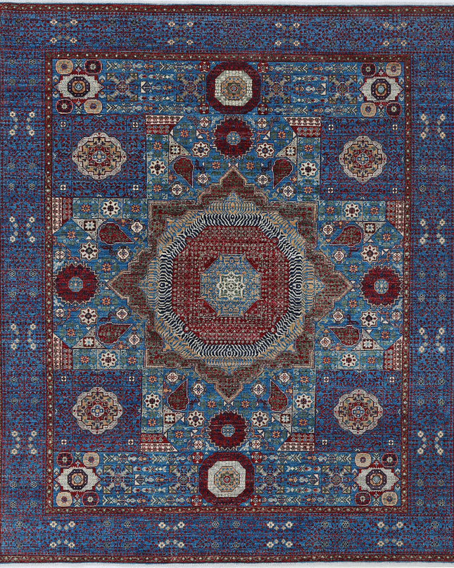 Mamluk 8' 1" X 9' 9" Hand Knotted Wool Rug 8' 1" X 9' 9" (246 X 297) / Blue / Wool