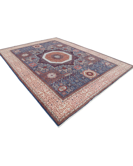 Mamluk 9' 0" X 11' 11" Hand Knotted Wool Rug 9' 0" X 11' 11" (274 X 363) / Blue / Wool