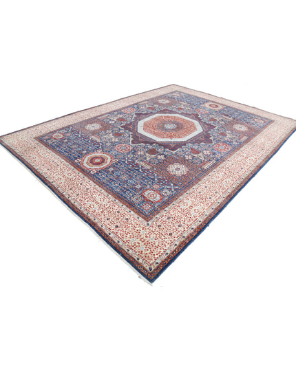 Mamluk 9' 0" X 11' 11" Hand Knotted Wool Rug 9' 0" X 11' 11" (274 X 363) / Blue / Wool
