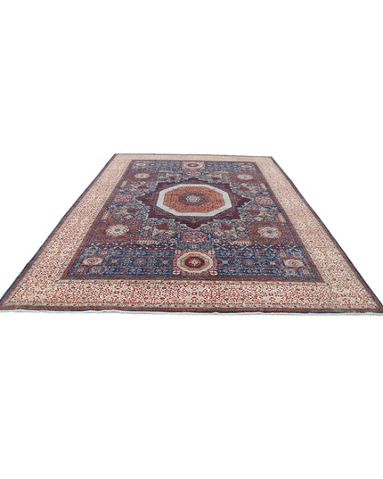Mamluk 9' 0" X 11' 11" Hand Knotted Wool Rug 9' 0" X 11' 11" (274 X 363) / Blue / Wool