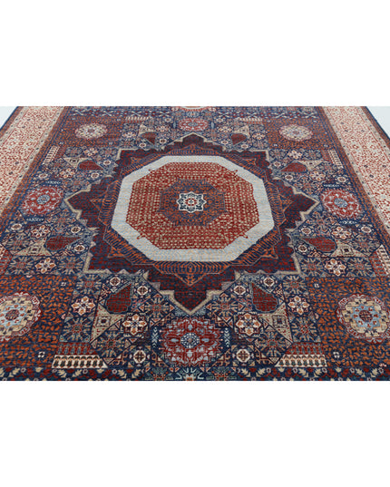 Mamluk 9' 0" X 11' 11" Hand Knotted Wool Rug 9' 0" X 11' 11" (274 X 363) / Blue / Wool