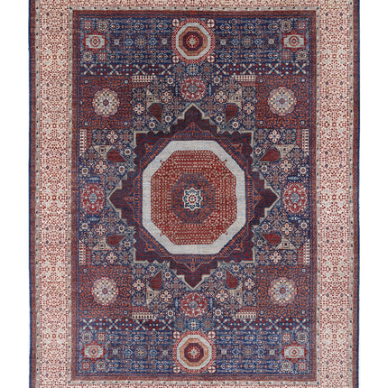 Mamluk 9' 0" X 11' 11" Hand Knotted Wool Rug 9' 0" X 11' 11" (274 X 363) / Blue / Wool