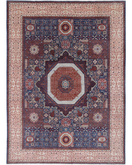 Mamluk 9' 0" X 11' 11" Hand Knotted Wool Rug 9' 0" X 11' 11" (274 X 363) / Blue / Wool