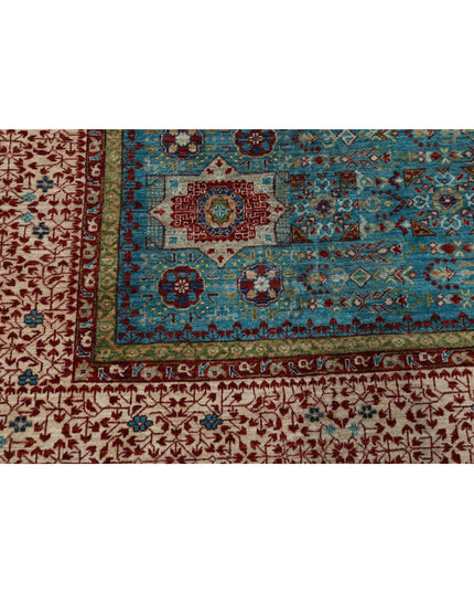 Mamluk 9' 9" X 13' 10" Hand Knotted Wool Rug 9' 9" X 13' 10" (297 X 422) / Teal / Wool