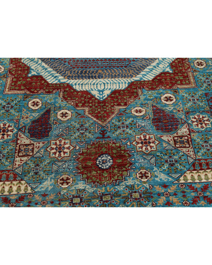 Mamluk 9' 9" X 13' 10" Hand Knotted Wool Rug 9' 9" X 13' 10" (297 X 422) / Teal / Wool