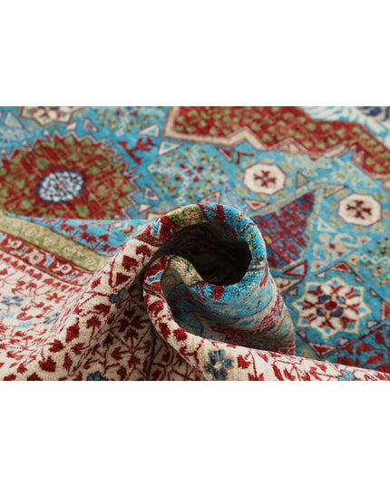 Mamluk 9' 9" X 13' 10" Hand Knotted Wool Rug 9' 9" X 13' 10" (297 X 422) / Teal / Wool