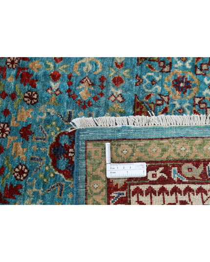 Mamluk 9' 9" X 13' 10" Hand Knotted Wool Rug 9' 9" X 13' 10" (297 X 422) / Teal / Wool