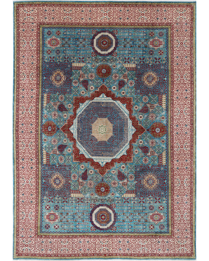 Mamluk 9' 9" X 13' 10" Hand Knotted Wool Rug 9' 9" X 13' 10" (297 X 422) / Teal / Wool