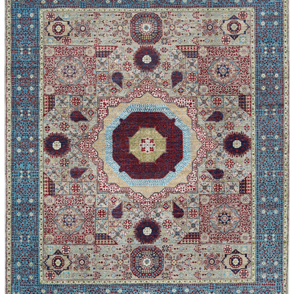 Mamluk 8' 2" X 9' 10" Hand Knotted Wool Rug 8' 2" X 9' 10" (249 X 300) / Grey / Wool