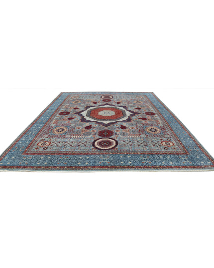 Mamluk 11' 8" X 14' 11" Hand Knotted Wool Rug 11' 8" X 14' 11" (356 X 455) / Blue / Wool