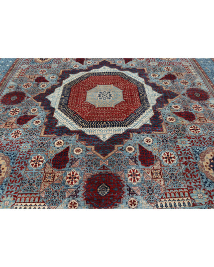 Mamluk 11' 8" X 14' 11" Hand Knotted Wool Rug 11' 8" X 14' 11" (356 X 455) / Blue / Wool