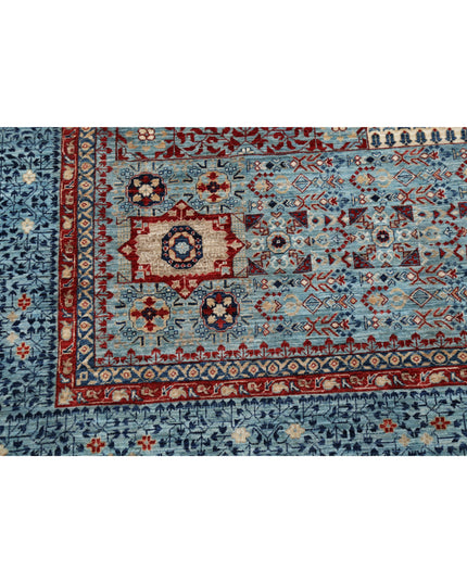 Mamluk 11' 8" X 14' 11" Hand Knotted Wool Rug 11' 8" X 14' 11" (356 X 455) / Blue / Wool