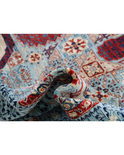 Mamluk 11' 8" X 14' 11" Hand Knotted Wool Rug 11' 8" X 14' 11" (356 X 455) / Blue / Wool