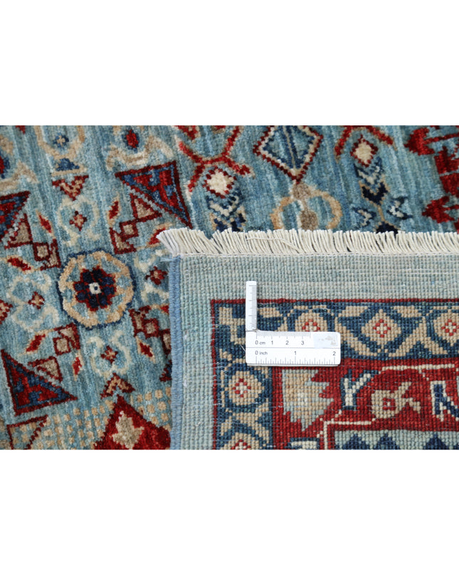 Mamluk 11' 8" X 14' 11" Hand Knotted Wool Rug 11' 8" X 14' 11" (356 X 455) / Blue / Wool