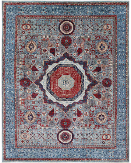 Mamluk 11' 8" X 14' 11" Hand Knotted Wool Rug 11' 8" X 14' 11" (356 X 455) / Blue / Wool