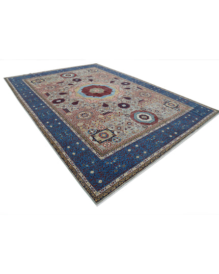 Mamluk 10' 0" X 13' 10" Hand Knotted Wool Rug 10' 0" X 13' 10" (305 X 422) / Grey / Wool