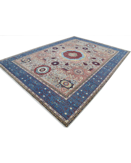 Mamluk 10' 0" X 13' 10" Hand Knotted Wool Rug 10' 0" X 13' 10" (305 X 422) / Grey / Wool