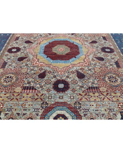 Mamluk 10' 0" X 13' 10" Hand Knotted Wool Rug 10' 0" X 13' 10" (305 X 422) / Grey / Wool