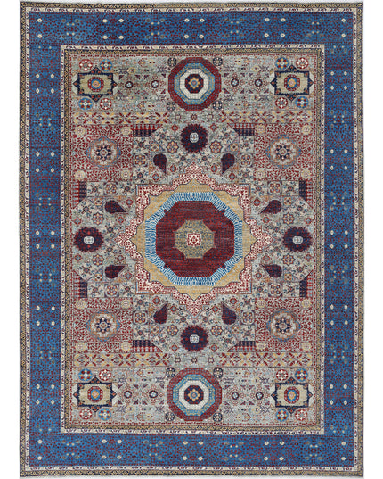 Mamluk 10' 0" X 13' 10" Hand Knotted Wool Rug 10' 0" X 13' 10" (305 X 422) / Grey / Wool