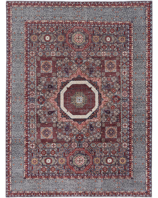 Mamluk 9' 0" X 11' 9" Hand Knotted Wool Rug 9' 0" X 11' 9" (274 X 358) / Grey / Wool