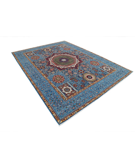 Mamluk 7' 11" X 10' 4" Hand Knotted Wool Rug 7' 11" X 10' 4" (241 X 315) / Teal / Wool