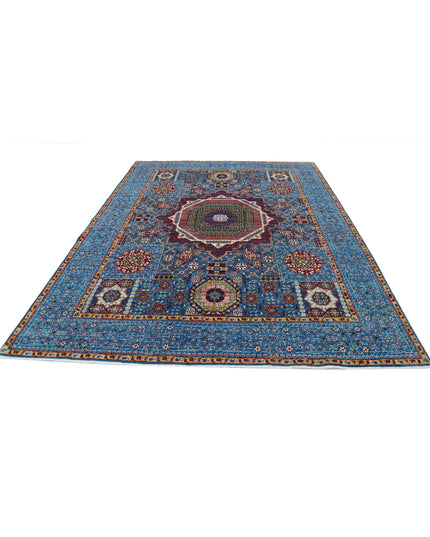 Mamluk 7' 11" X 10' 4" Hand Knotted Wool Rug 7' 11" X 10' 4" (241 X 315) / Teal / Wool