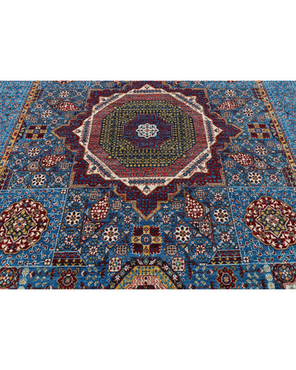 Mamluk 7' 11" X 10' 4" Hand Knotted Wool Rug 7' 11" X 10' 4" (241 X 315) / Teal / Wool
