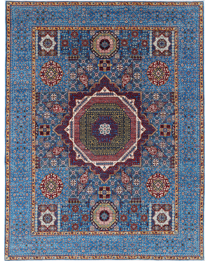 Mamluk 7' 11" X 10' 4" Hand Knotted Wool Rug 7' 11" X 10' 4" (241 X 315) / Teal / Wool