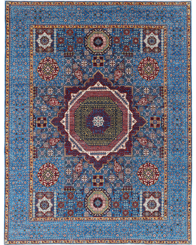 Mamluk 7' 11" X 10' 4" Hand Knotted Wool Rug 7' 11" X 10' 4" (241 X 315) / Teal / Wool