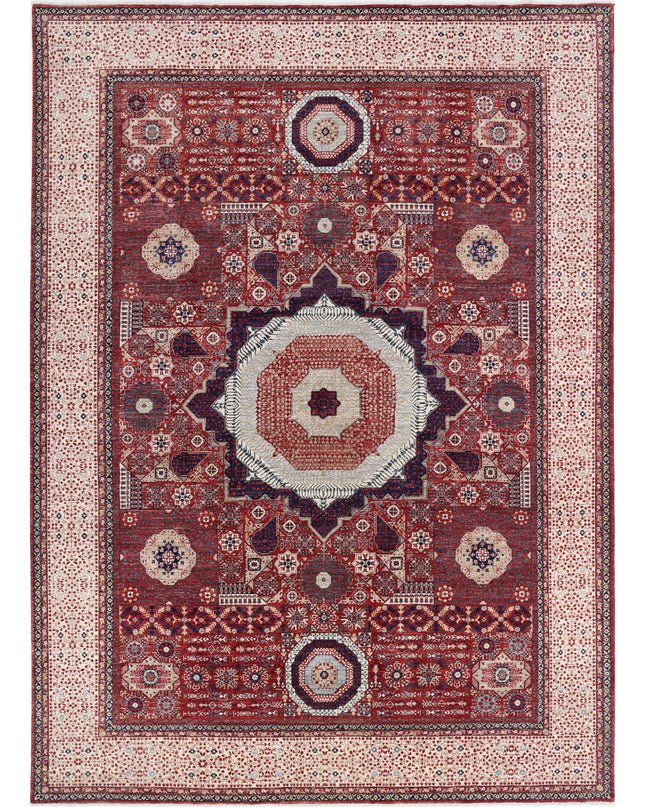Mamluk 10' 1" X 13' 9" Hand Knotted Wool Rug 10' 1" X 13' 9" (307 X 419) / Red / Wool