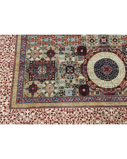 Mamluk 5' 1" X 8' 10" Hand Knotted Wool Rug 5' 1" X 8' 10" (155 X 269) / Green / Wool