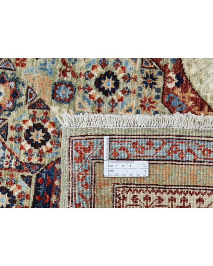 Mamluk 5' 1" X 8' 10" Hand Knotted Wool Rug 5' 1" X 8' 10" (155 X 269) / Green / Wool