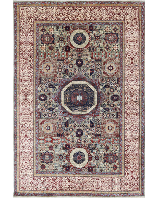Mamluk 5' 1" X 8' 10" Hand Knotted Wool Rug 5' 1" X 8' 10" (155 X 269) / Green / Wool