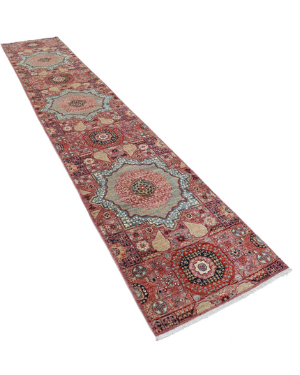 Mamluk 2' 7" X 13' 6" Hand Knotted Wool Rug 2' 7" X 13' 6" (79 X 411) / Pink / Wool