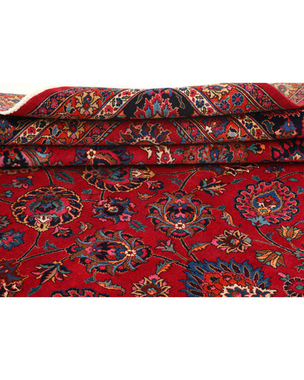 Mashad 10' 11" X 16' 2" Hand Knotted Wool Rug 10' 11" X 16' 2" (333 X 493) / Burgundy / Wool