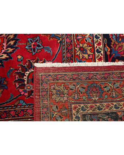 Mashad 10' 11" X 16' 2" Hand Knotted Wool Rug 10' 11" X 16' 2" (333 X 493) / Burgundy / Wool