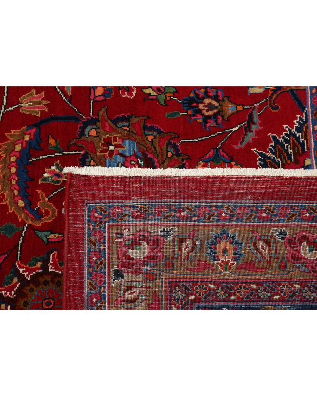 Mashad 11' 8" X 18' 0" Hand Knotted Wool Rug 11' 8" X 18' 0" (356 X 549) / Red / Wool