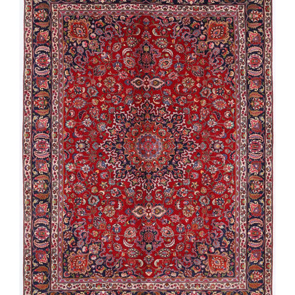 Mashad 7' 10" X 10' 10" Hand Knotted Wool Rug 7' 10" X 10' 10" (239 X 330) / Red / Wool