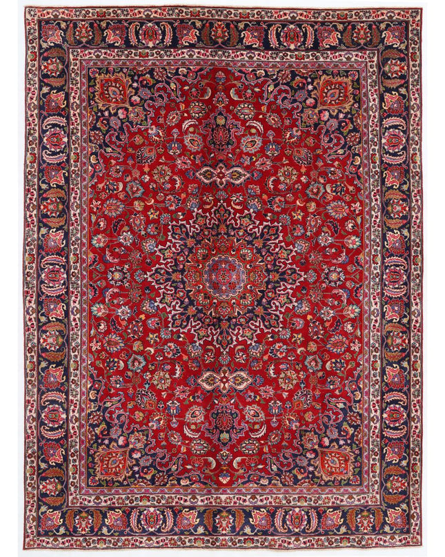 Mashad 7' 10" X 10' 10" Hand Knotted Wool Rug 7' 10" X 10' 10" (239 X 330) / Red / Wool