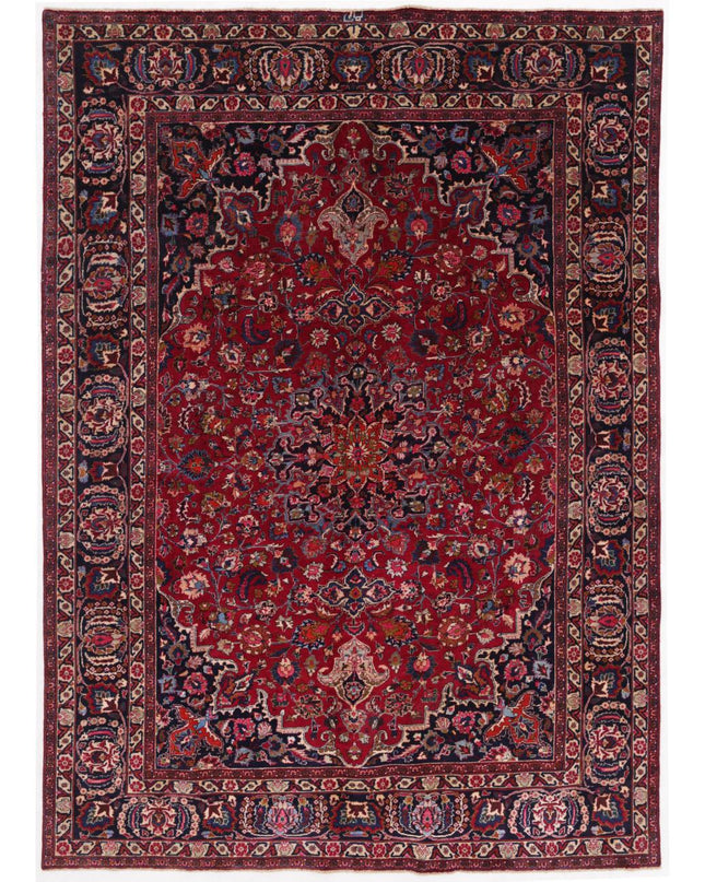 Mashad 7' 8" X 10' 9" Hand Knotted Wool Rug 7' 8" X 10' 9" (234 X 328) / Red / Wool
