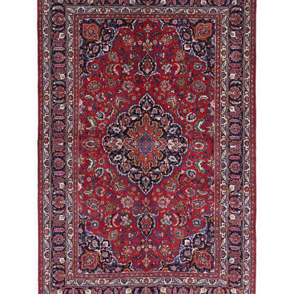 Mashad 6' 8" X 10' 6" Hand Knotted Wool Rug 6' 8" X 10' 6" (203 X 320) / Red / Wool
