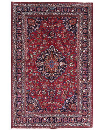 Mashad 6' 8" X 10' 6" Hand Knotted Wool Rug 6' 8" X 10' 6" (203 X 320) / Red / Wool
