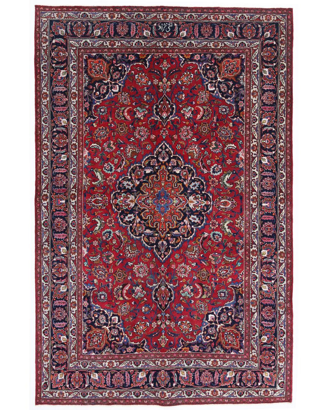 Mashad 6' 8" X 10' 6" Hand Knotted Wool Rug 6' 8" X 10' 6" (203 X 320) / Red / Wool