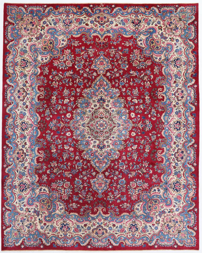 Mashad 9' 9" X 12' 4" Hand Knotted Wool Rug 9' 9" X 12' 4" (297 X 376) / Red / Wool